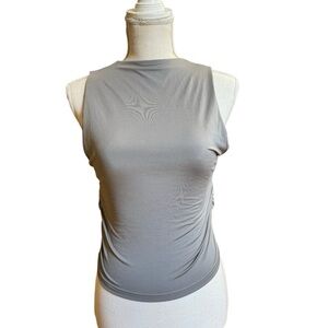 Light Grey Women's Low Back High Neck Tank Top Size Small